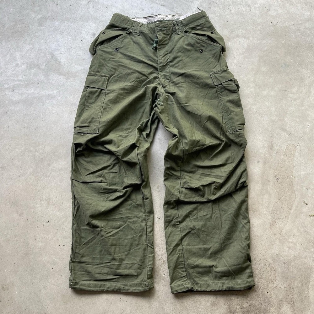 vintage 1970s military pants OG107 green 31x29 M65 US ARMY Cotton vietnam SATEEN